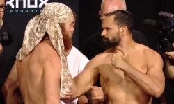 Шарабутдин Магомедов схватил Мишеля Перейру на дуэли взглядов UFC Baku